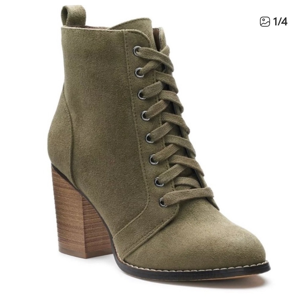 Candie’s Couture Olive Green Ankle Boots 9M NEW